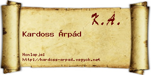 Kardoss Árpád névjegykártya