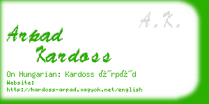 arpad kardoss business card